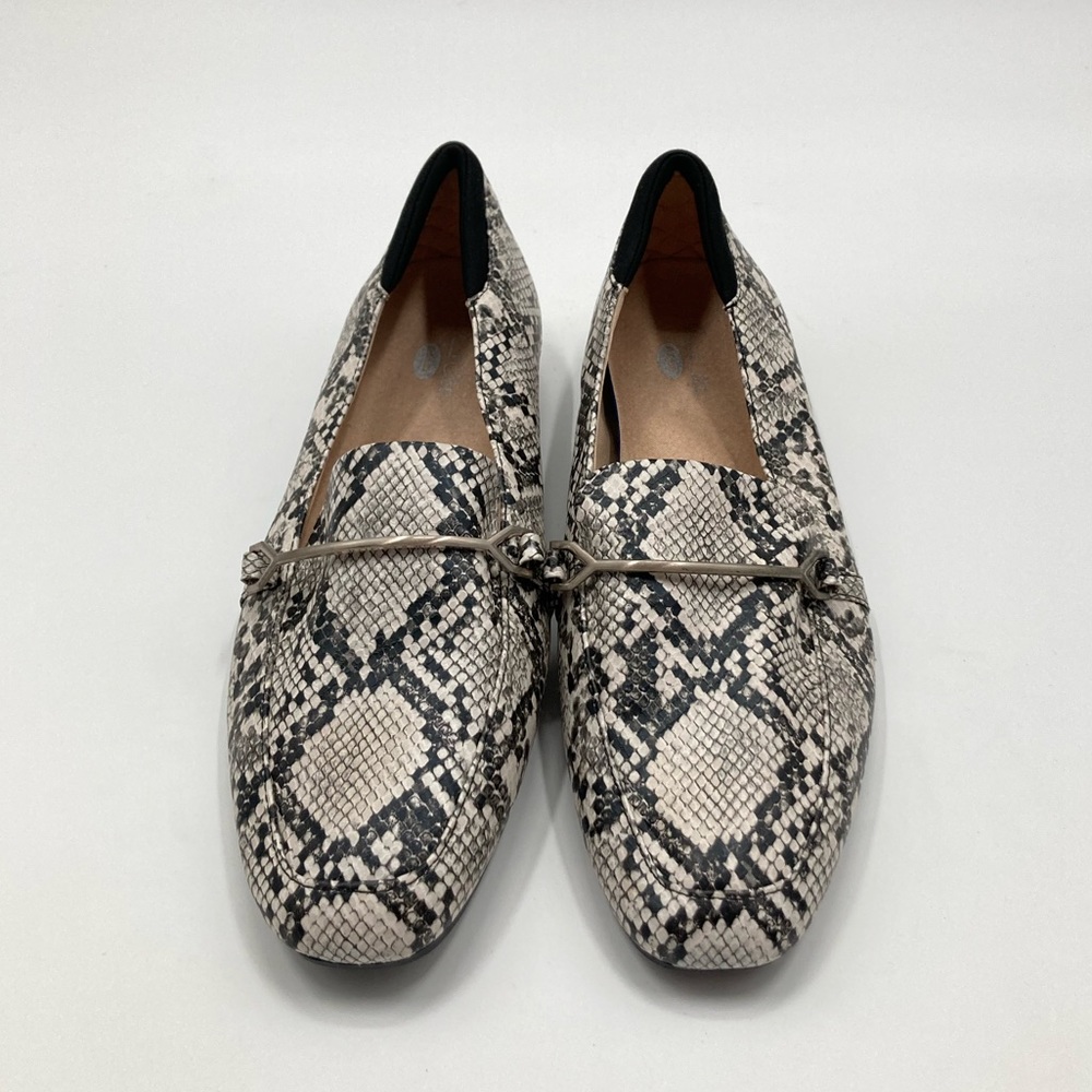 Dr. Scholl's Black and White Snake Print Loafers - Picture 3 of 11